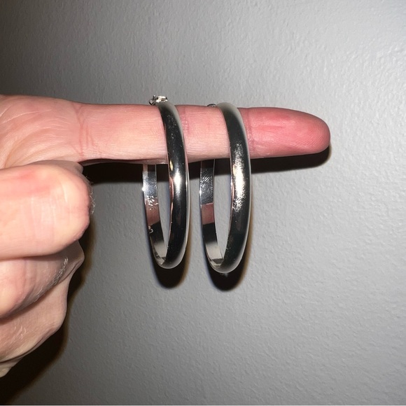 Sterling Silver Hoop Earrings - Picture 3 of 3